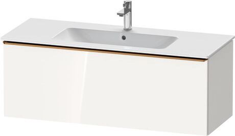 Vanity unit wall-mounted, DE4264004220000 White High Gloss, Decor, Handle Bronze