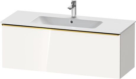 Vanity unit wall-mounted, DE4264034220000 White High Gloss, Decor, Handle Gold