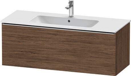 Vanity unit wall-mounted, DE4264070210000 Walnut dark Matt, Decor, Handle Stainless steel