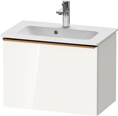 Vanity unit wall-mounted, DE4268004220000 White High Gloss, Decor, Handle Bronze