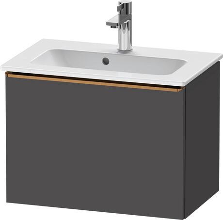 Vanity unit wall-mounted, DE4268004490000 Graphite Matt, Decor, Handle Bronze