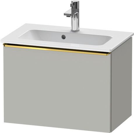 Vanity unit wall-mounted, DE4268034070000 Concrete grey Matt, Decor, Handle Gold