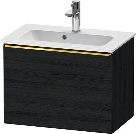 Vanity unit wall-mounted, DE4268034160000 Black oak Matt, Decor, Handle Gold