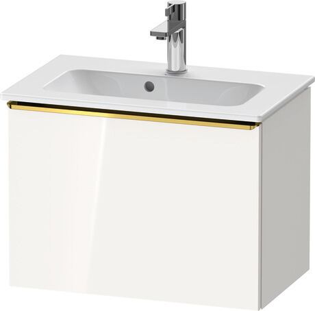 Vanity unit wall-mounted, DE4268034220000 White High Gloss, Decor, Handle Gold