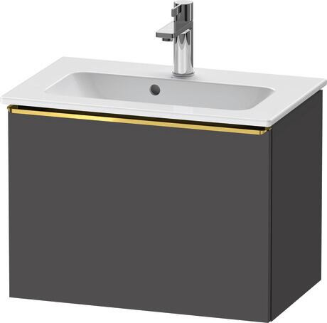 Vanity unit wall-mounted, DE4268034490000 Graphite Matt, Decor, Handle Gold