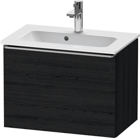 Vanity unit wall-mounted, DE4268070160000 Black oak Matt, Decor, Handle Stainless steel