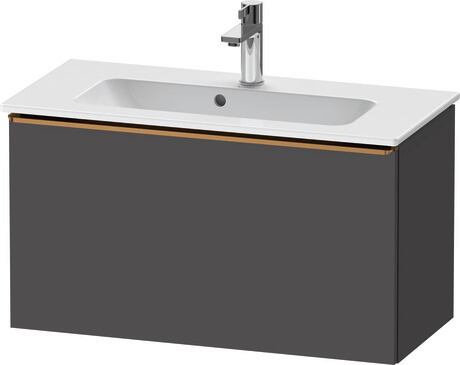 Vanity unit wall-mounted, DE4269004490000 Graphite Matt, Decor, Handle Bronze