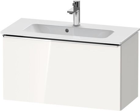 Vanity unit wall-mounted, DE4269010220000 White High Gloss, Decor, Handle Chrome