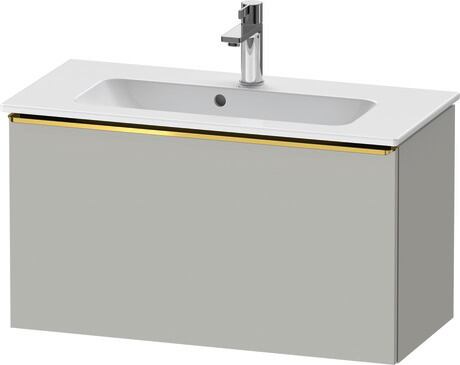 Vanity unit wall-mounted, DE4269034070000 Concrete grey Matt, Decor, Handle Gold