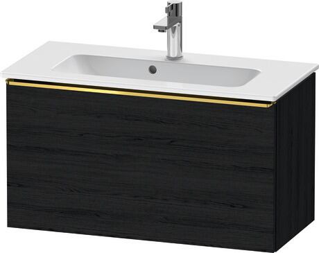 Vanity unit wall-mounted, DE4269034160000 Black oak Matt, Decor, Handle Gold