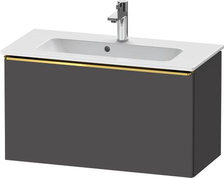 Vanity unit wall-mounted, DE4269034490000 Graphite Matt, Decor, Handle Gold