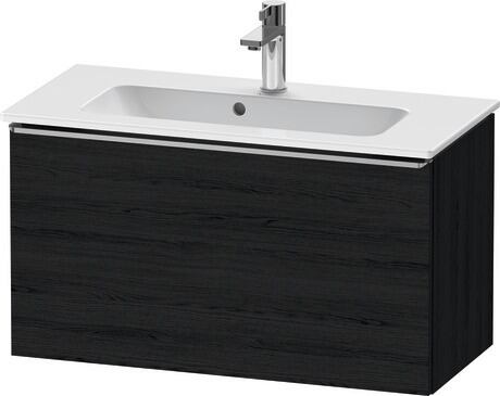 Vanity unit wall-mounted, DE4269070160000 Black oak Matt, Decor, Handle Stainless steel