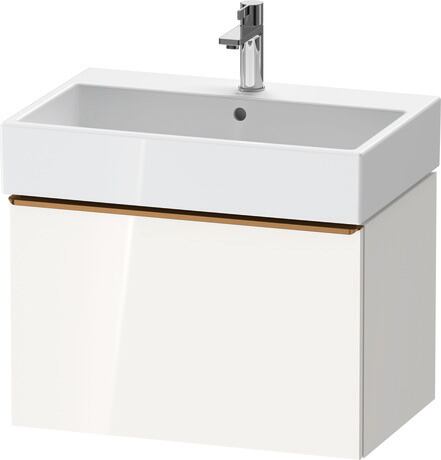 Vanity unit wall-mounted, DE4272004220000 White High Gloss, Decor, Handle Bronze