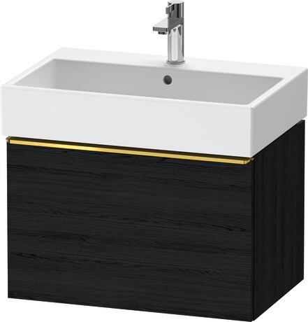 Vanity unit wall-mounted, DE4272034160000 Black oak Matt, Decor, Handle Gold