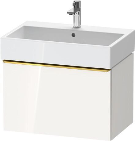 Vanity unit wall-mounted, DE4272034220000 White High Gloss, Decor, Handle Gold