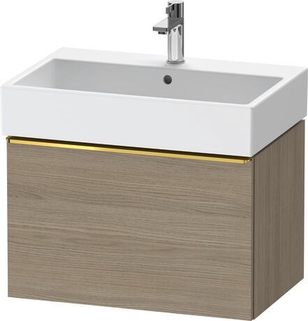 Vanity unit wall-mounted, DE4272034350000 Oak terra Matt, Decor, Handle Gold