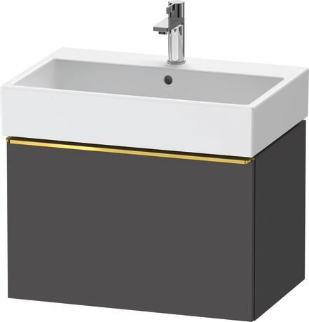 Vanity unit wall-mounted, DE4272034490000 Graphite Matt, Decor, Handle Gold