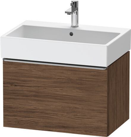 Vanity unit wall-mounted, DE4272070210000 Walnut dark Matt, Decor, Handle Stainless steel