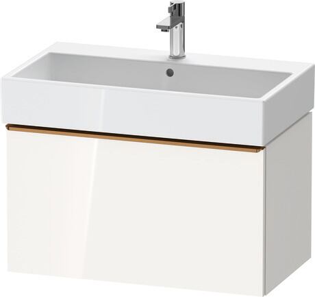 Vanity unit wall-mounted, DE4273004220000 White High Gloss, Decor, Handle Bronze