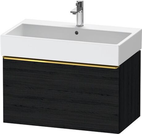 Vanity unit wall-mounted, DE4273034160000 Black oak Matt, Decor, Handle Gold