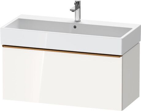 Vanity unit wall-mounted, DE4274004220000 White High Gloss, Decor, Handle Bronze