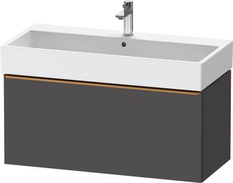 Vanity unit wall-mounted, DE4274004490000 Graphite Matt, Decor, Handle Bronze