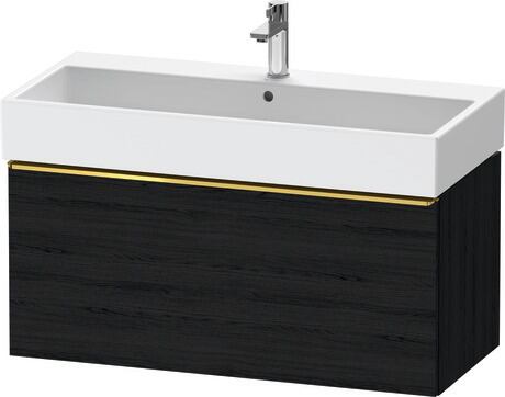 Vanity unit wall-mounted, DE4274034160000 Black oak Matt, Decor, Handle Gold