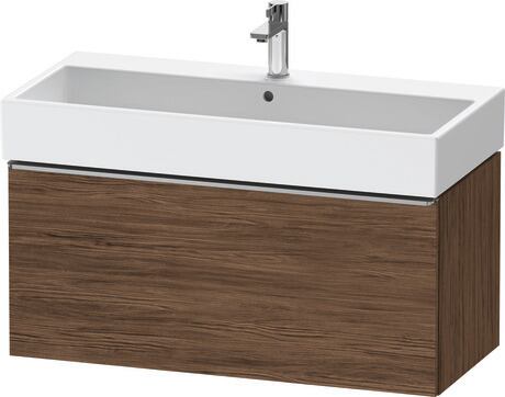 Vanity unit wall-mounted, DE4274070210000 Walnut dark Matt, Decor, Handle Stainless steel