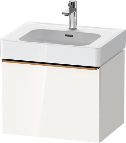 Vanity unit wall-mounted, DE4276004220000 White High Gloss, Decor, Handle Bronze