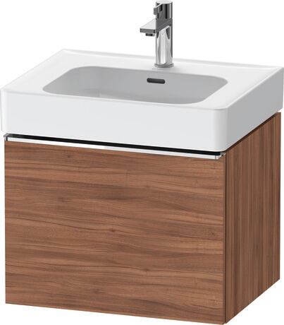 Vanity unit wall-mounted, DE4276010790000 Walnut Matt, Decor, Handle Chrome