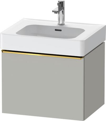 Vanity unit wall-mounted, DE4276034070000 Concrete grey Matt, Decor, Handle Gold