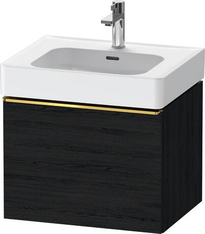 Vanity unit wall-mounted, DE4276034160000 Black oak Matt, Decor, Handle Gold