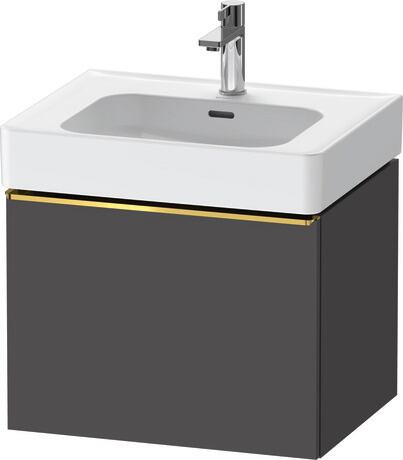 Vanity unit wall-mounted, DE4276034490000 Graphite Matt, Decor, Handle Gold