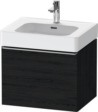 Vanity unit wall-mounted, DE4276070160000 Black oak Matt, Decor, Handle Stainless steel