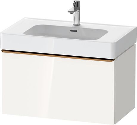 Vanity unit wall-mounted, DE4277004220000 White High Gloss, Decor, Handle Bronze