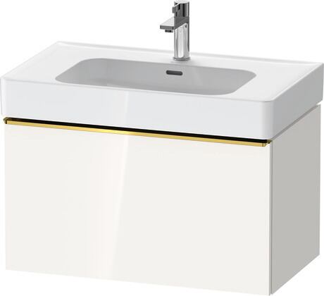 Vanity unit wall-mounted, DE4277034220000 White High Gloss, Decor, Handle Gold