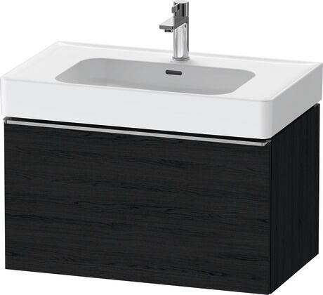 Vanity unit wall-mounted, DE4277070160000 Black oak Matt, Decor, Handle Stainless steel