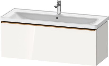 Vanity unit wall-mounted, DE4291004220000 White High Gloss, Decor, Handle Bronze