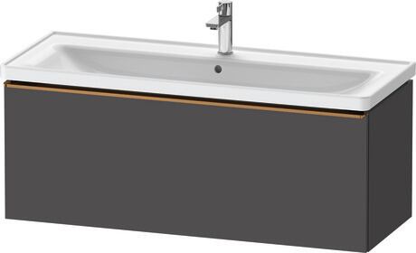 Vanity unit wall-mounted, DE4291004490000 Graphite Matt, Decor, Handle Bronze