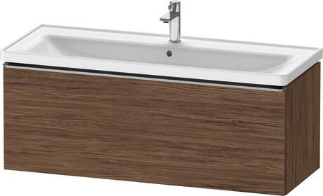 Vanity unit wall-mounted, DE4291070210000 Walnut dark Matt, Decor, Handle Stainless steel