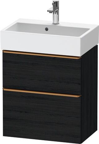 Vanity unit wall-mounted, DE4329004160000 Black oak Matt, Decor, Handle Bronze