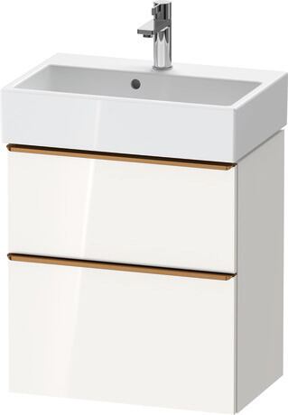 Vanity unit wall-mounted, DE4329004220000 White High Gloss, Decor, Handle Bronze