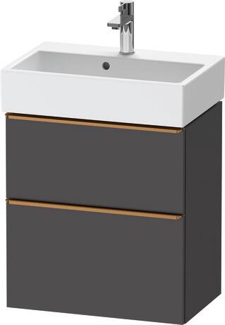 Vanity unit wall-mounted, DE4329004490000 Graphite Matt, Decor, Handle Bronze