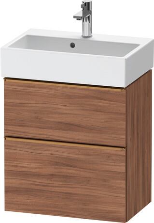 Vanity unit wall-mounted, DE4329004790000 Walnut Matt, Decor, Handle Bronze