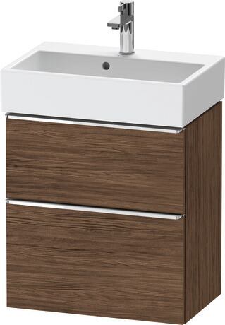 Vanity unit wall-mounted, DE4329010210000 Walnut dark Matt, Decor, Handle Chrome