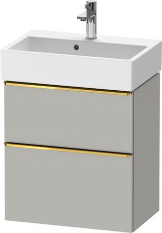 Vanity unit wall-mounted, DE4329034070000 Concrete grey Matt, Decor, Handle Gold