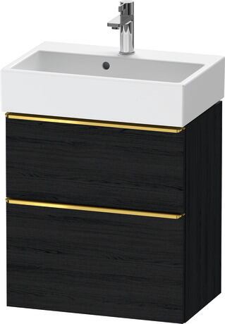 Vanity unit wall-mounted, DE4329034160000 Black oak Matt, Decor, Handle Gold