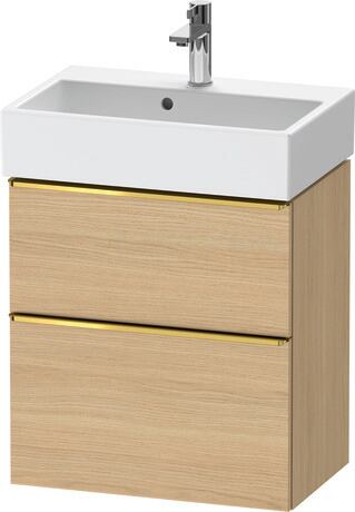 Vanity unit wall-mounted, DE4329034300000 Natural oak Matt, Decor, Handle Gold