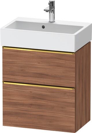 Vanity unit wall-mounted, DE4329034790000 Walnut Matt, Decor, Handle Gold