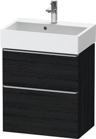 Vanity unit wall-mounted, DE4329070160000 Black oak Matt, Decor, Handle Stainless steel